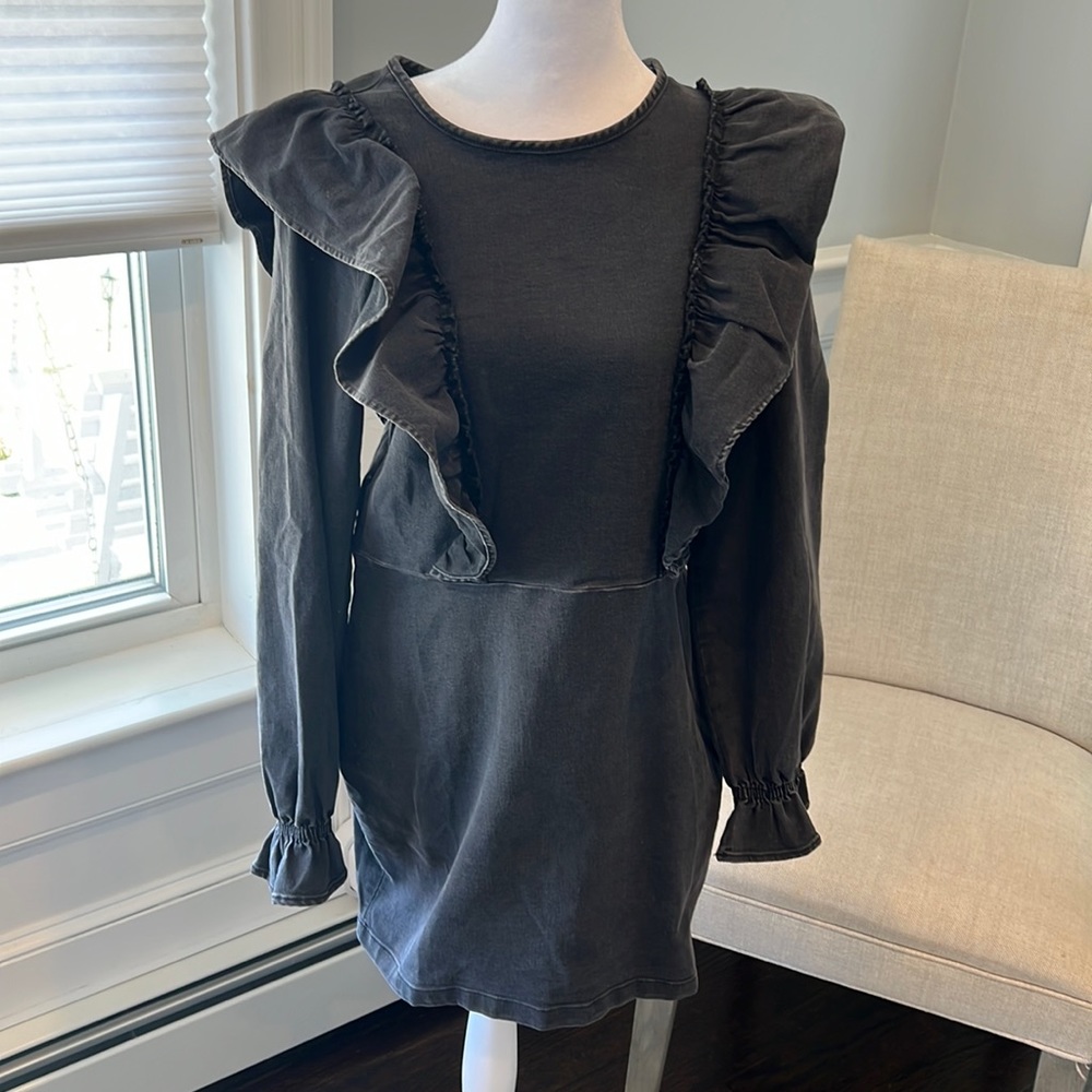 h&m black/gray wash dress size medium